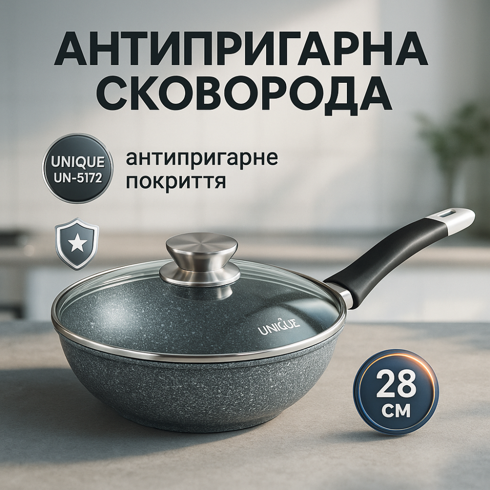 Сковорода з ручкою алюміній, Практична сковорода для кухні для газової плити WJ-14 Львів - фото 14