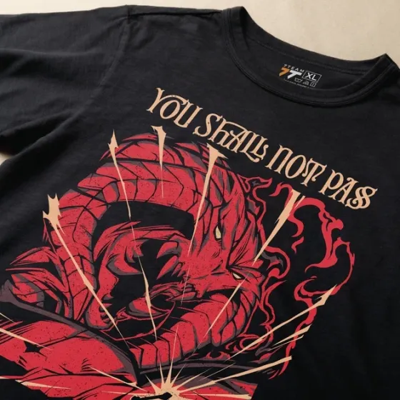 Футболка для подростка мальчика с принтом LOTR Barlog Размер 160 Anime10768 Днепр