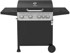 Гриль VELACO Grill gazowy ogrodowy APOLLO-C 135x53x102 cm z rusztem żeliwnym pokrywą i półkami o mocy 14,5 KW  kolor CZARNY Киев - изображение 1