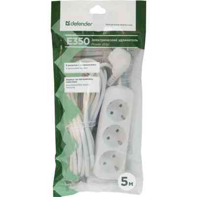 Мережевий подовжувач Defender E350 5.0 m 3 роз white (99223) Вінниця