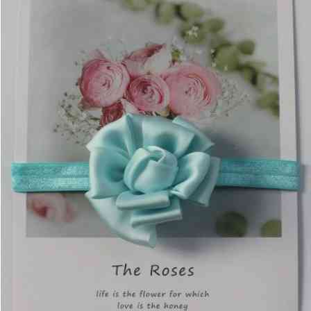 Пов'язка для дитини блакитна квітка 7см, розмір універсальний (на резинці) Київ