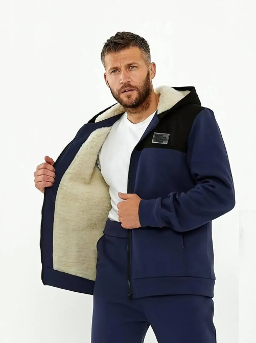 Чоловічий теплий костюм на флісі з хутром Синій 52/54 Харків - фото 5