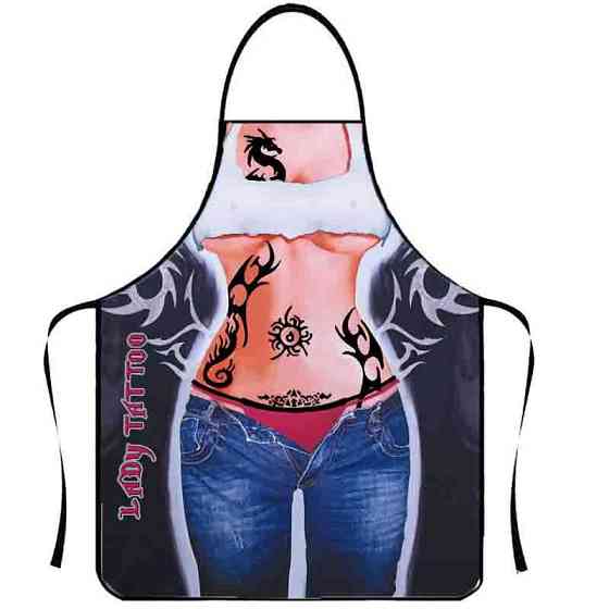 Фартук с приколом женщина с татуировками 75 на 60 см разноцветный Киев