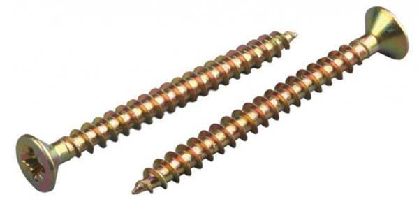 Саморез универсал. 4,0*70 с потайной головкой цинк желтый (пач. 10 шт.) Харьков - изображение 1