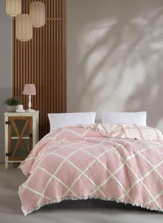 Муслиновое покрывало Ivory 230х250 см Розовое Коломия