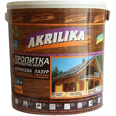 Лазурь акрилова, пропитка для дерева IMPREGNATING AGENT 0,75л Akrilika (кольори в асортименті) Харків