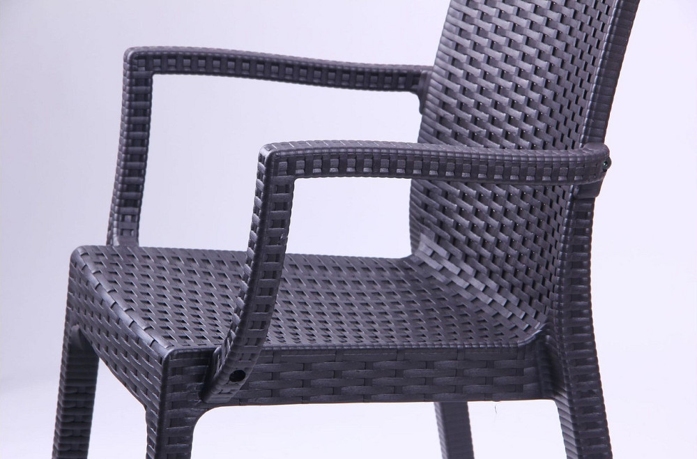 Садовий стілець Daf під ротанг з підлокітниками Темно-коричневий Київ - фото 6