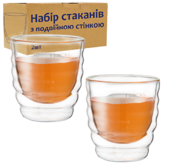 Набір склянок 2шт 200мл з подвійними стінками 202-7 S&T Житомир - изображение 1