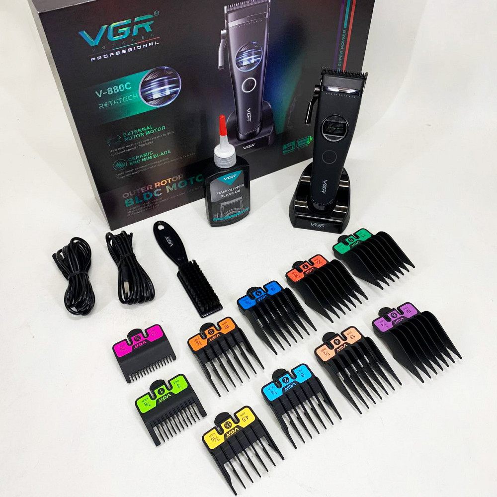 Машинка для стрижки короткої стрижки, Електрична машинка для з насадками Тример скронь PR-58 Львів - фото 9