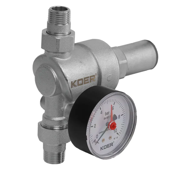 Редуктор тиску з манометром "мембранний" Koer KR.1239 - 1/2" (KR4971) Київ