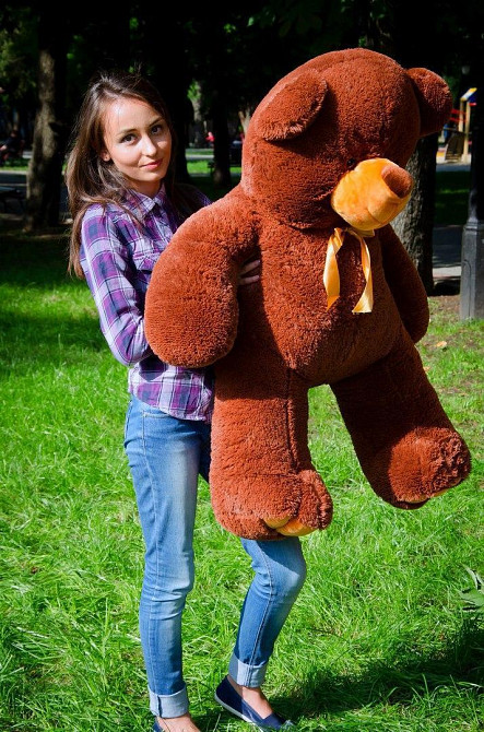 Плюшевий ведмедик М'яка іграшка Ветли 130 см Шоколадний Тернопіль - фото 3