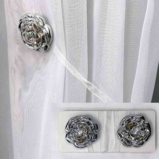 Магніти для штор і гардин Танго набір 2 шт Сріблястий з коричневим (81-161) Київ