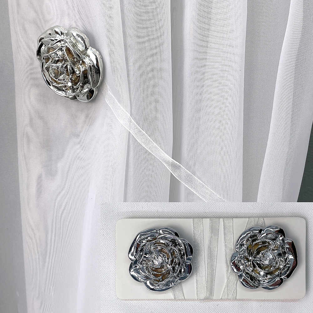 Магніти для штор і гардин Танго набір 2 шт Сріблястий з коричневим (81-161) Київ - фото 1