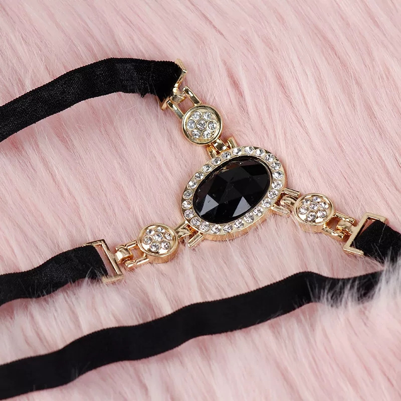 Стринги с камнями С Дефектом черного цвета - размер универсальный (на резинке) Киев - изображение 3