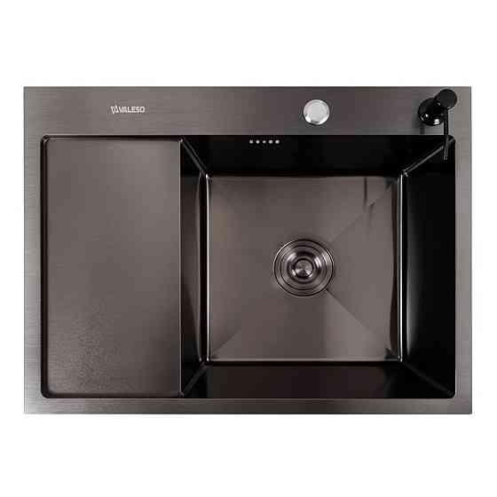 VALESO Кухонна мийка CM 65*50 R чорна PVD VALESO Handmade (круглий сифон 3,0/0,8) Киев
