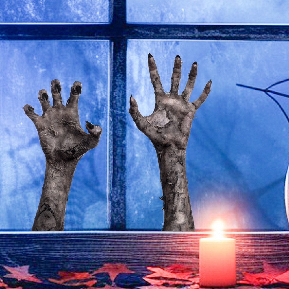 Наклейки на Хэллоуин Руки 45 на 30 см серый Киев - изображение 1