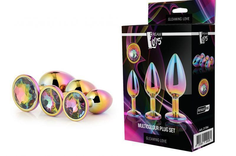 Набор радужных анальных пробок GLEAMING LOVE MULTICOLOUR PLUG SET Sex Aura Киев - изображение 1