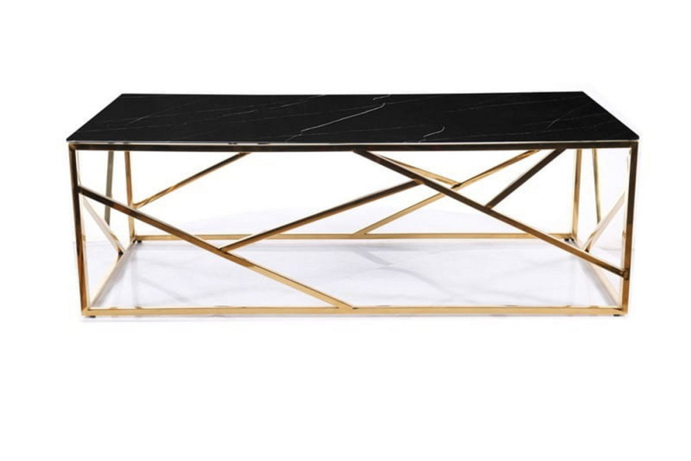 Журнальний столик ESCADA A II чорний еф.мармуру/золото 120x60 Днепр - изображение 2