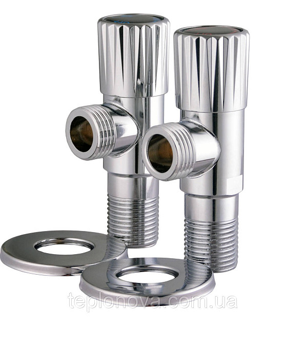 !Набір кранів кутових кераміка SOLOMON EXCLUSIVE 1/2″X1/2″ 9889  (CHROM) (комплект2шт.) Черновцы - изображение 1
