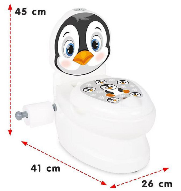 Навчальний дитячий горщик Унітаз Pilsan (білий з пінгвіном) (07-565) для дітей Київ - фото 3