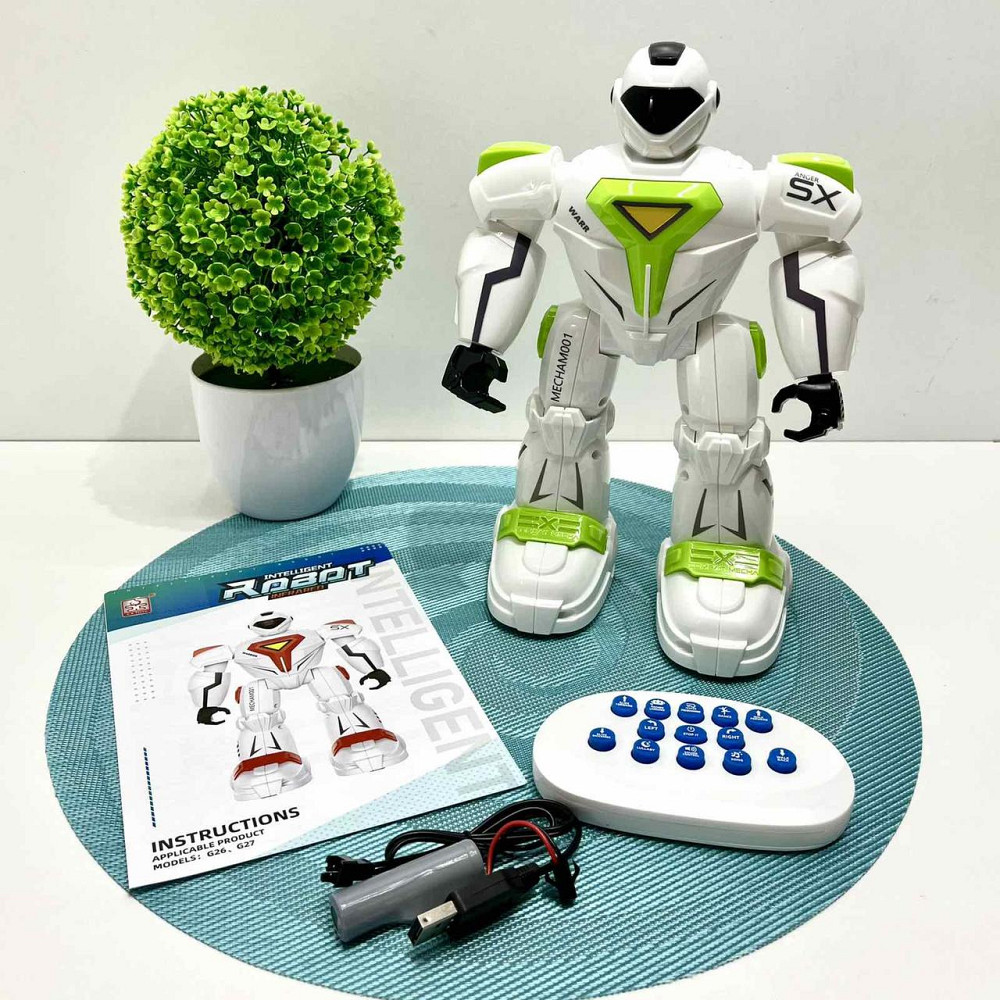 Робот на пульті керуванні танцює музика звук на англійській світ програмований Білий із зеленим (G26) Чернигов - изображение 3