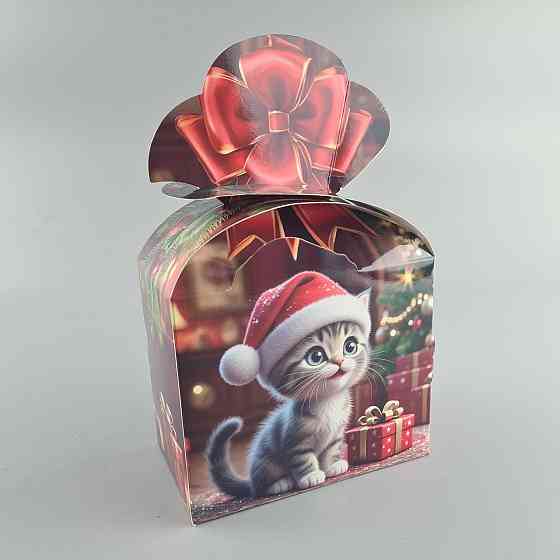 Новогодняя подарочная картонная упаковка для конфет (500грм) №236 