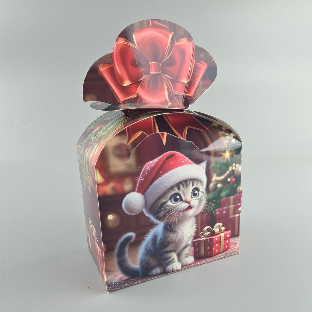 Новогодняя подарочная картонная упаковка для конфет (500грм) №236 