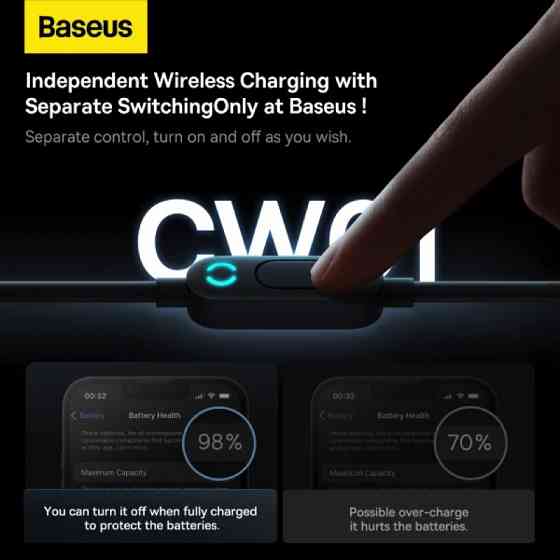 Автотримач для телефона з БЗП Basues CW01  Magnetic Wireless Charging Car Mount 40W Claw Edition Cluster Black Київ