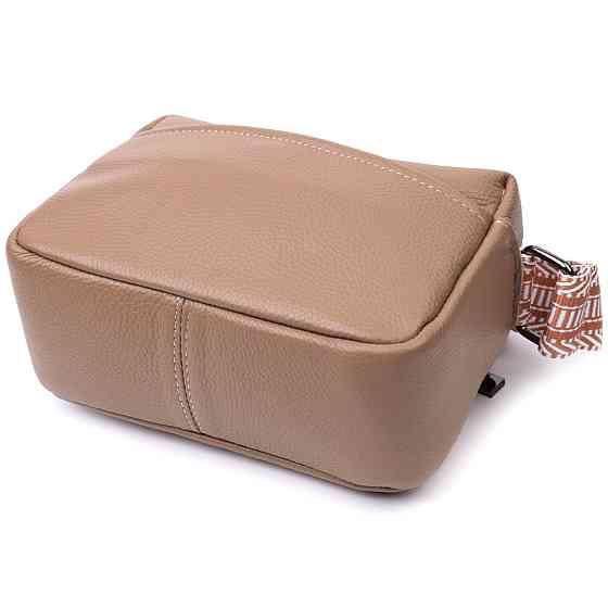 Невелика сумка на одне відділення для стильних жінок із натуральної шкіри Vintage 22604 Бежева Київ