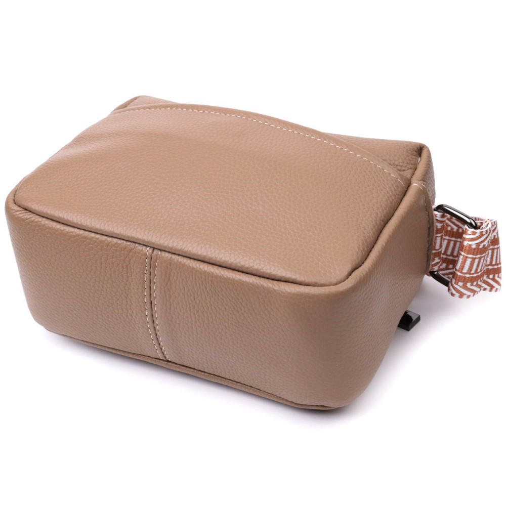 Невелика сумка на одне відділення для стильних жінок із натуральної шкіри Vintage 22604 Бежева Київ - фото 5