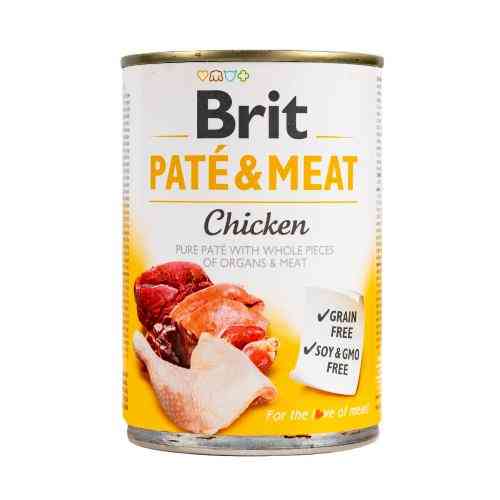 Корм влажний Brit Care Pate and Meat для дорослих собак з куркою 400 г Київ