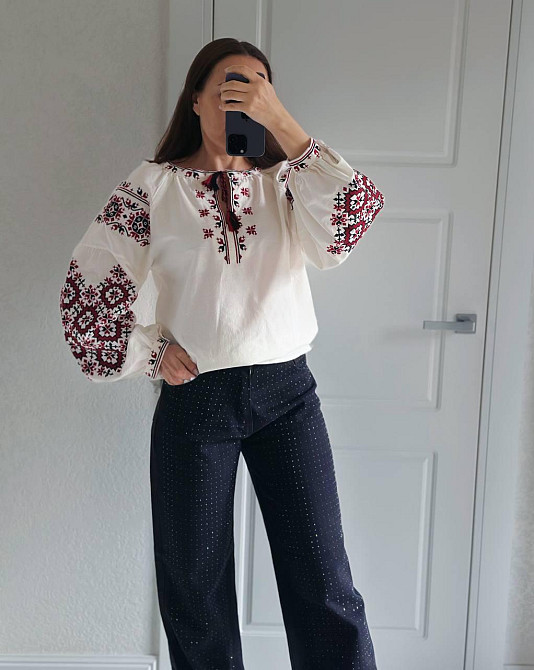 Жіноча вишиванка з рукавами фонариками (Туреччина) Одеса - фото 6