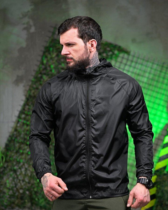 Ветровка дождевик карман черная  ВТ6382 Одесса - изображение 2