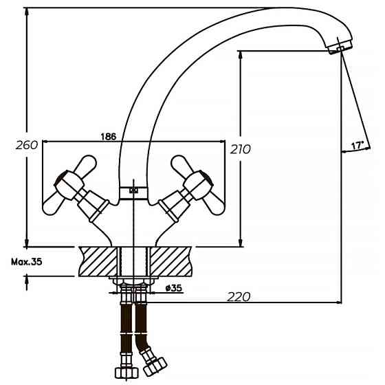Змішувач для кухні Haiba Dominox 273 матовий   ( HB0083 ) 35230 Харків