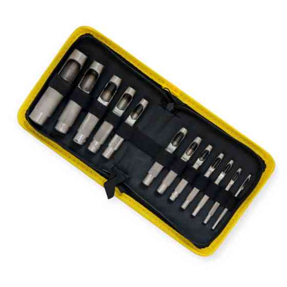 Набір просічок для вирубування прокладок 12 шт, 3-19 мм (чохол тканина) Мукачево