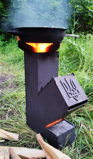 Турбопічка дров'яна пічка реактивна "Ракета" велика Харків - фото 1