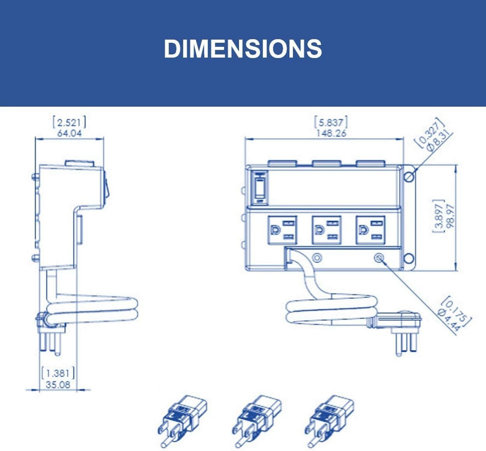 Legrand - OnQ кабельне управління подовжувач живлення 6 розеток половинної ширини AC1031 Дніпро - фото 6