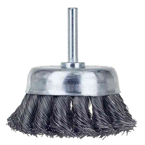 Щетка проволочная чашевидная Ø75мм хвостовик Ø6мм (стальная витая) SIGMA (9028071) Ровно
