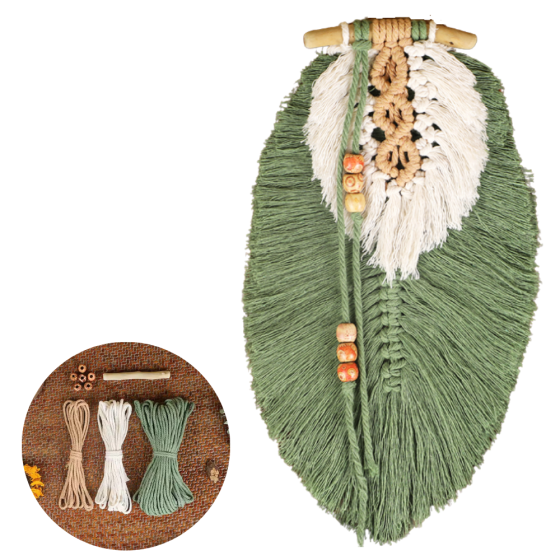 Набір макраме для ручного в'язання настінної прикраси для дому «Листок» для рукоділля та творчості Кам'янець-Подільський