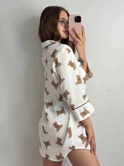 Женская муслиновая ночная сорочка Мишки XS-S Харьков - изображение 2