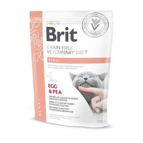 Корм сухий Brit Grain Free VetDiet Cat Renal для котів з захворюванням нирок з яйцем та горохом 400 г Київ