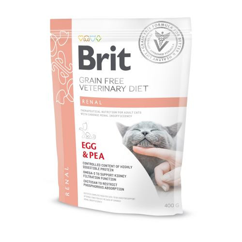 Корм сухий Brit Grain Free VetDiet Cat Renal для котів з захворюванням нирок з яйцем та горохом 400 г Київ - фото 1