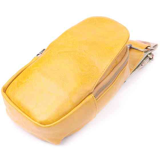 Удобная женская слинг сумка через плечо из экокожи Vintage sale_15118 Желтый Киев