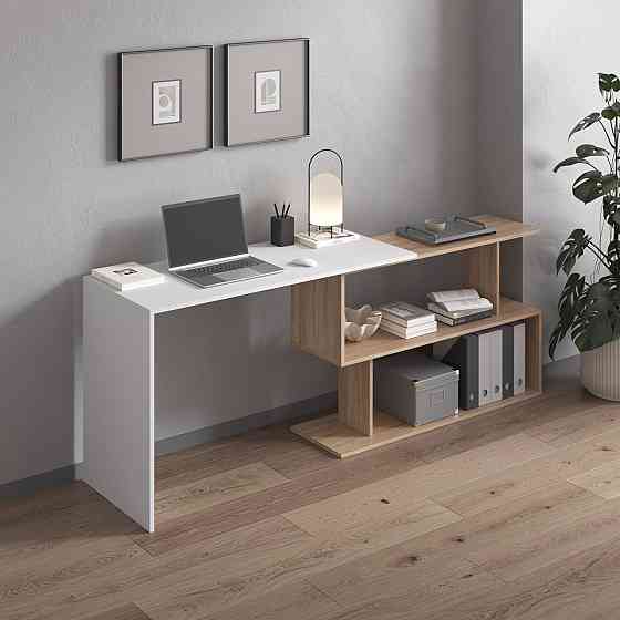 Cтол компьютерный VAYS поворотный письменный cтол трансформер M-41 Белый-Дуб Сонома Львов