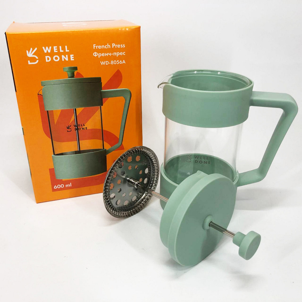 Френч-прес місткий Well, Френч-прес для дому та офісу з силіконовим кільцем OP-39 Львів - фото 4