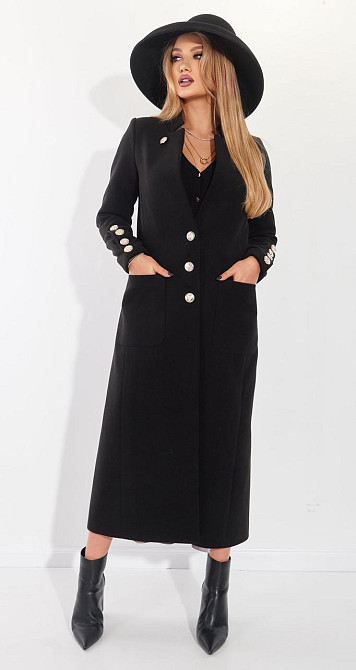 Жіночне чорне пальто (48) Київ - фото 4