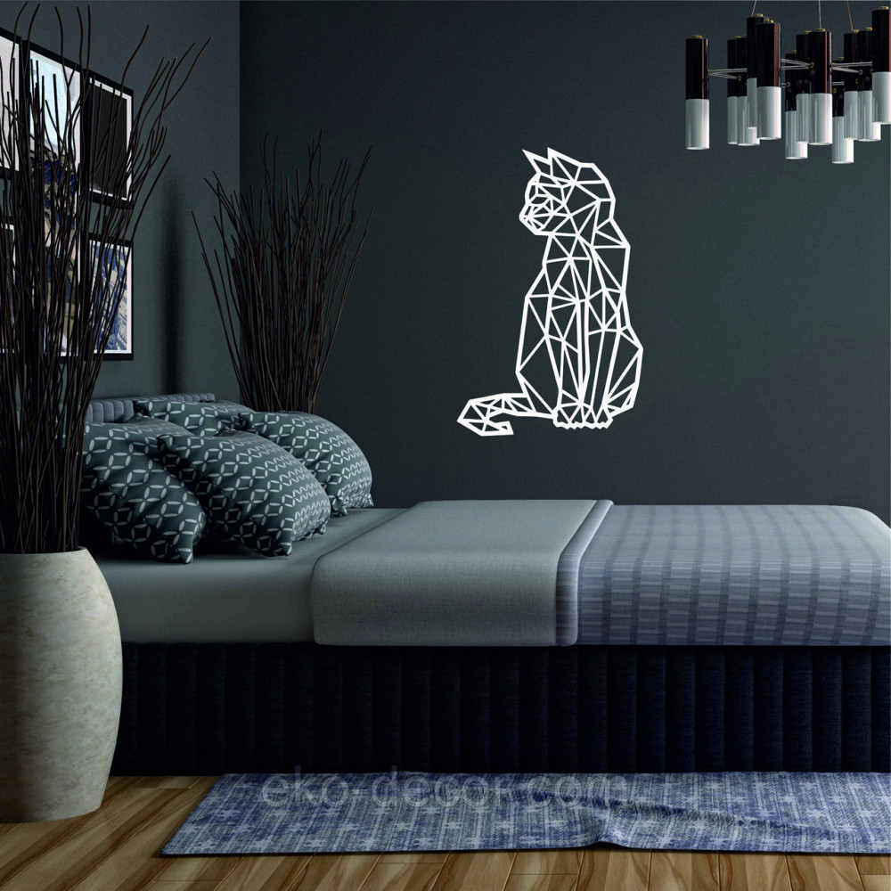 Декоративне настінне Панно «Кіт» Декор на стіну 110*70 см, Білий Київ - фото 3