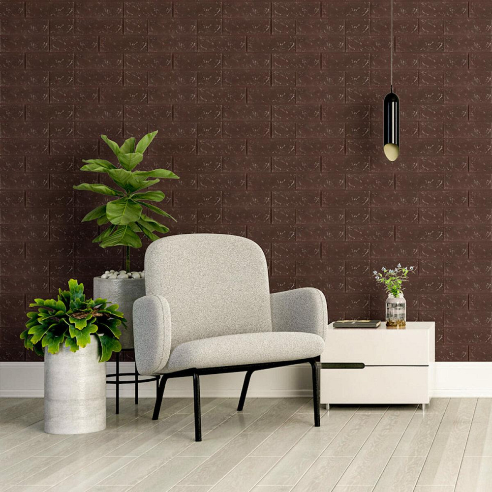 3D панель самоклеющаяся кирпич Чёрный шоколад 700x770x3мм (018-3) SW-00000543 Днепр - изображение 5