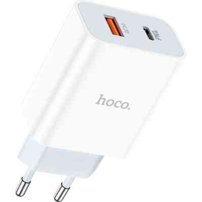 Зарядное устройство HOCO C97A 1xUSB-C PD20W + 1xUSB QC3.0 White (6931474766076) Винница