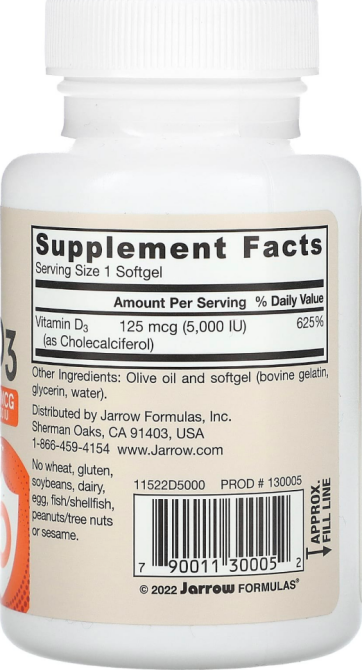 Вітамін Д3 5000 Jarrow Formulas Vitamin D3 100 капсул Київ - фото 2